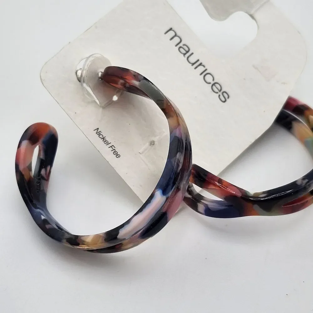 Nwt Maurices‎ Acrylic Multicolor Hoop Earrings